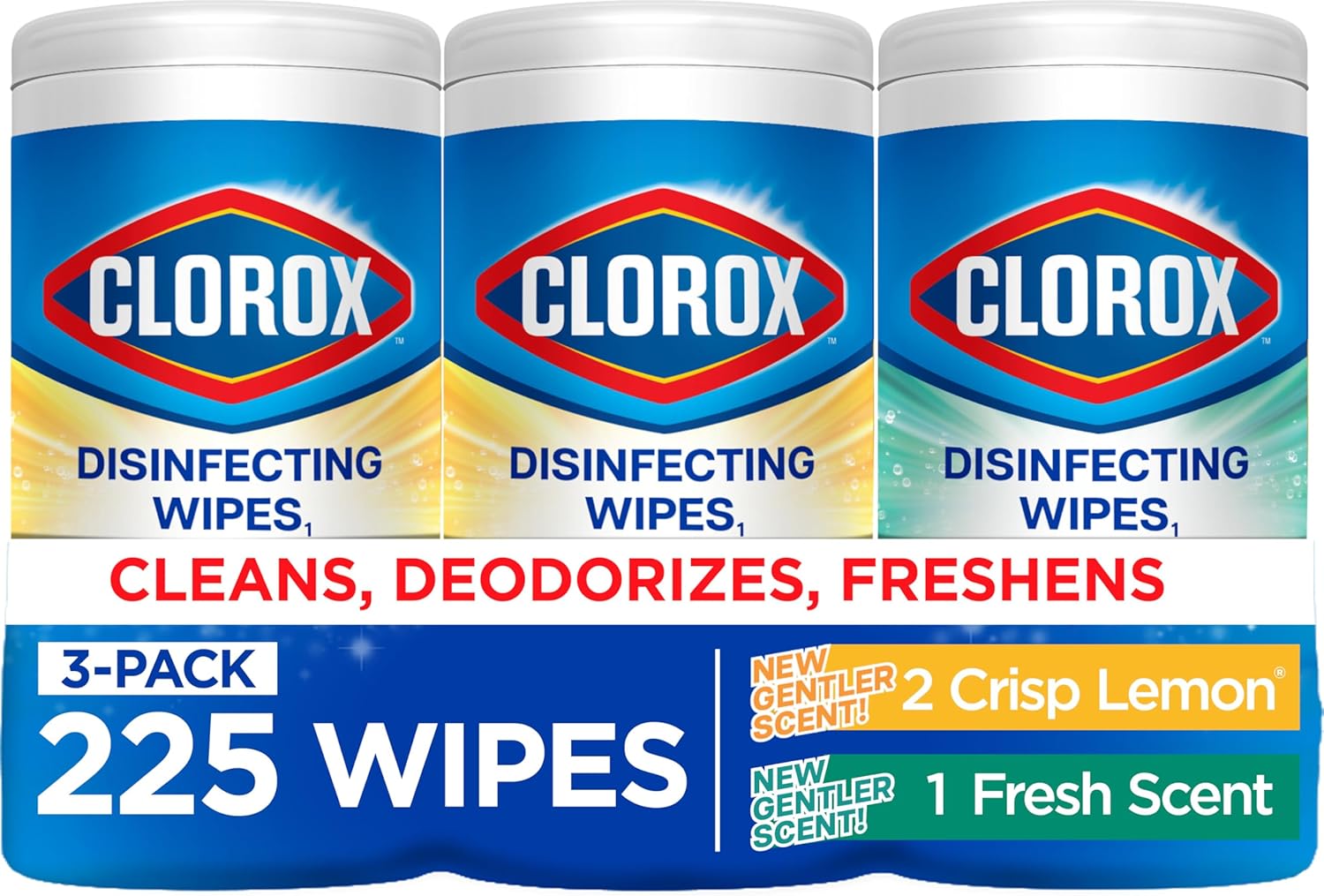 Powerful Clorox Wipes 225 Count Pack of 3 for Easy Cleaning